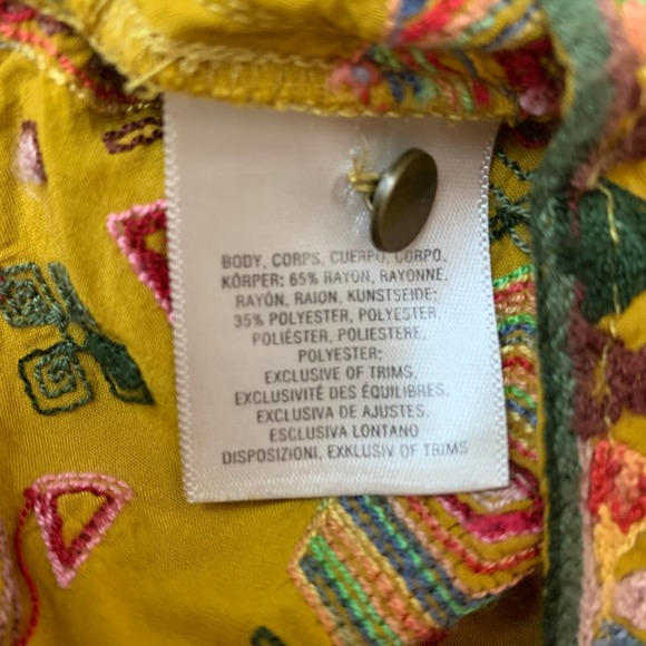 Anthropologie Floreat Raella Mustard Tunic Dress L - Picture 10 of 12